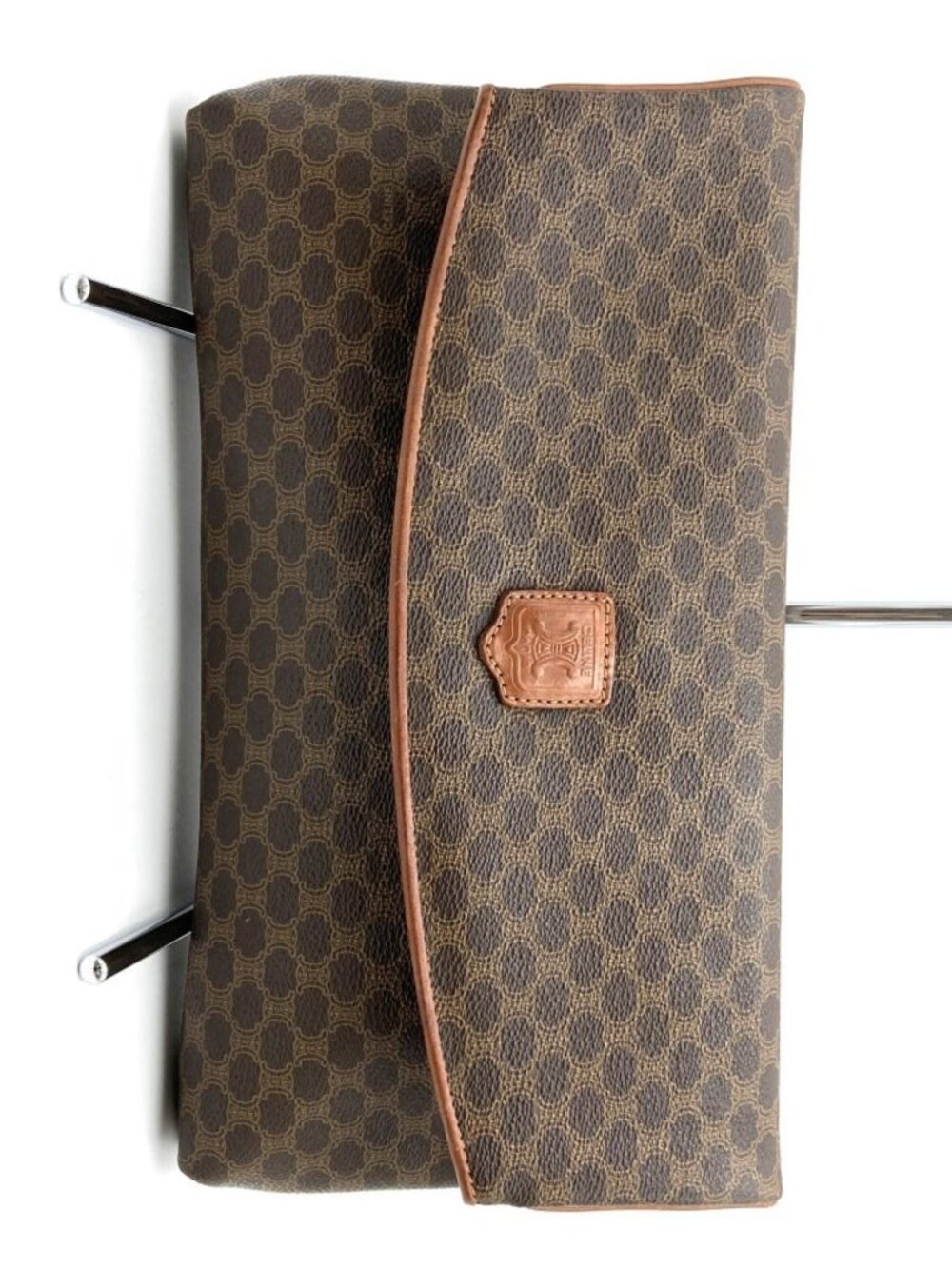 Vintage Celine - Macadam Canvas Clutch Bag Brown PVC Leather Pouch Italy